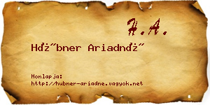 Hübner Ariadné névjegykártya